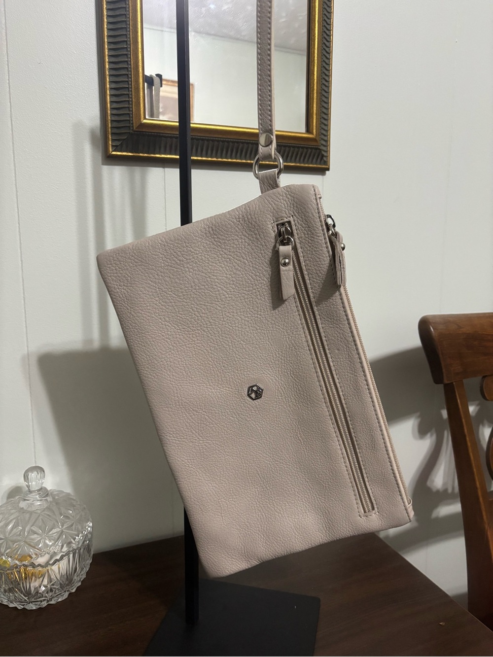 Valentina Light Beige wristlet Bag